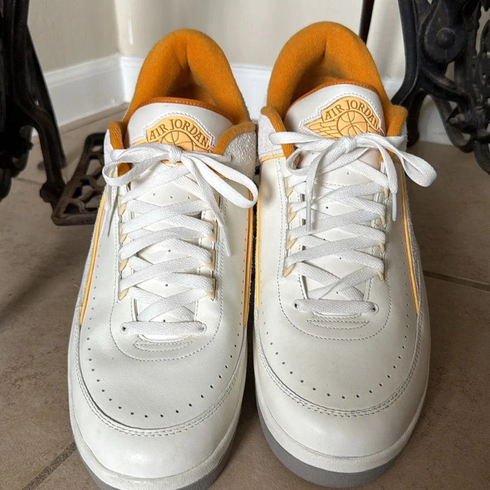 Air Jordan New  Size 18 White and Orange Retro Men's Basketball